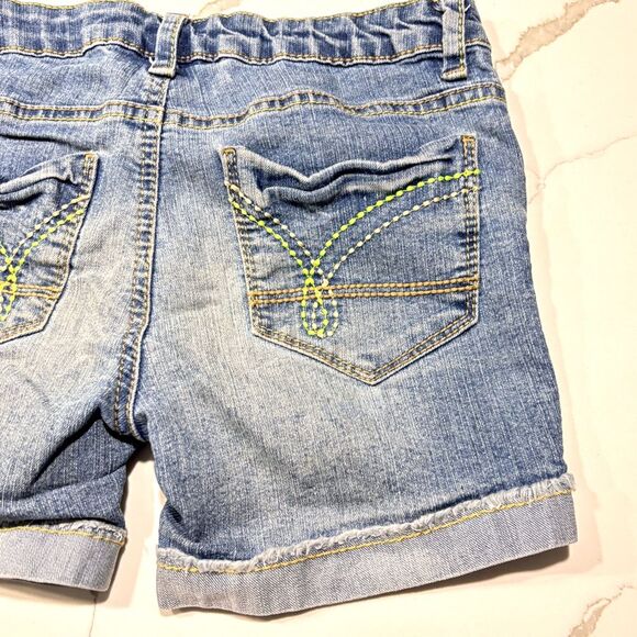 Bongo | Girls Button Fly Denim Blue Jean Shorts Size 10 - Picture 8 of 10